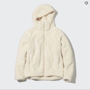 Uniqlo Fluffy Yarn Fleece Hoodie - Size XXS Cream (Like New)